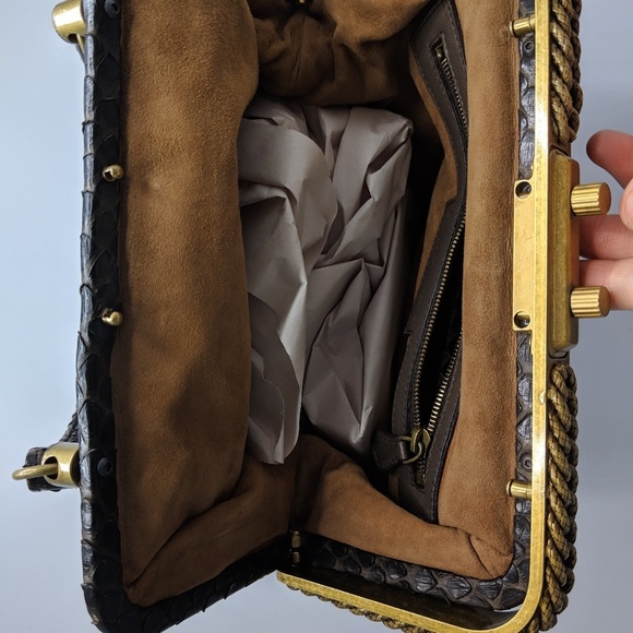 Auth Bottega Veneta python bag